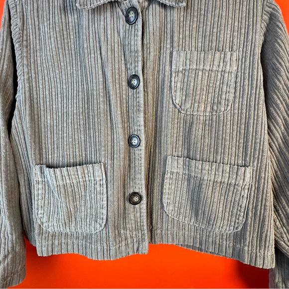 Studio A cropped army green corduroy jacket blazer spring summer - Picture 2 of 5